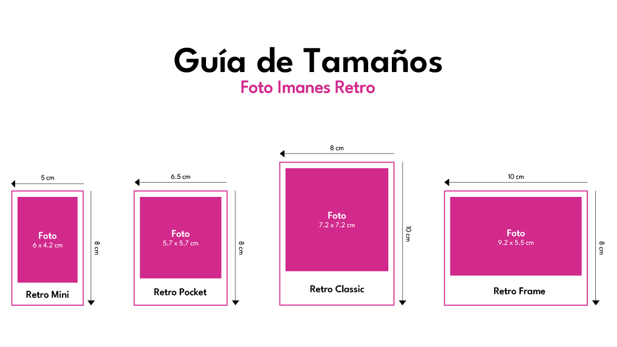 tamaños foto imanes retro
